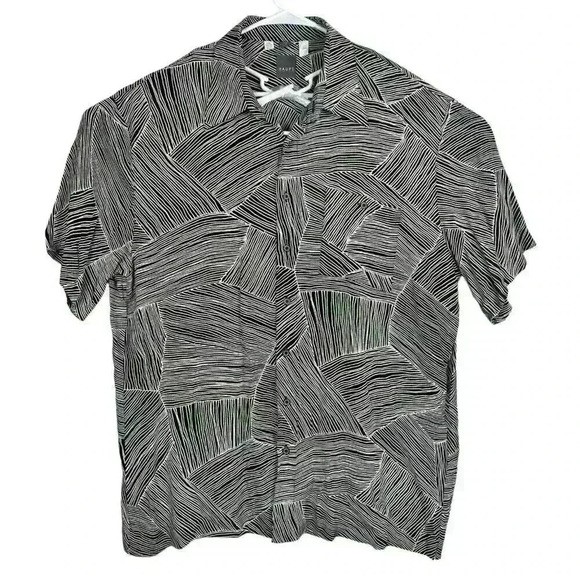 Haupt Shirt Mens 44 XL Abstract Short Sleeve Button Up Germany Viscose /602 - Picture 1 of 10